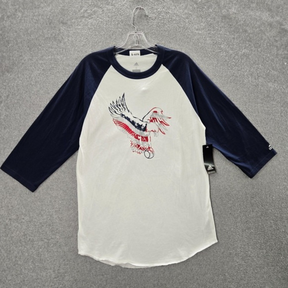 Adidas Men Shirt Small White Logo Adidas Eagle Baseball Skater Tee NWT